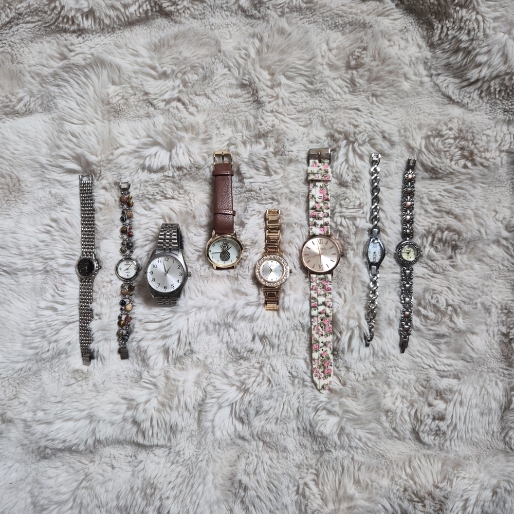 Watch Bundle Lot Vintage Modern Silver Tone Floral Silicone Band Large Mixed Lot